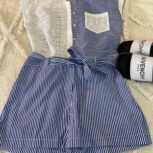 Zara Basic | Contrasting Blue White Romper